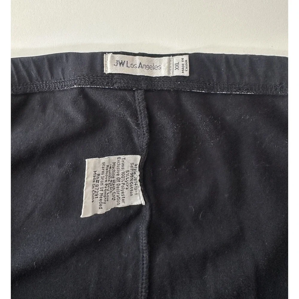 Johnny Was Leggings Women's 2XL Embroidered Floral Black Stretch "Hole" Stain - Picture 3 of 8